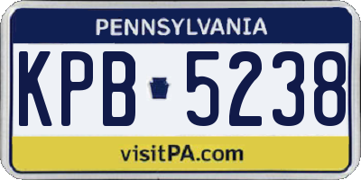 PA license plate KPB5238