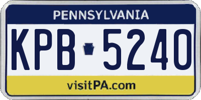 PA license plate KPB5240