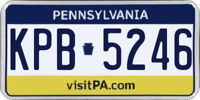 PA license plate KPB5246