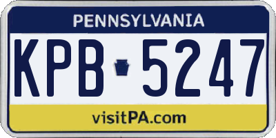 PA license plate KPB5247