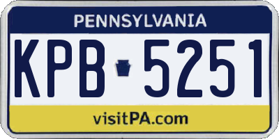 PA license plate KPB5251