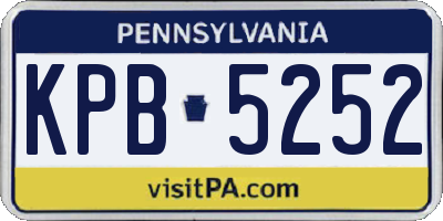 PA license plate KPB5252