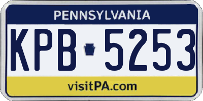 PA license plate KPB5253