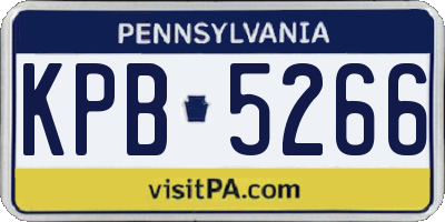PA license plate KPB5266