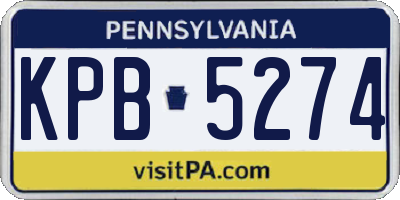 PA license plate KPB5274