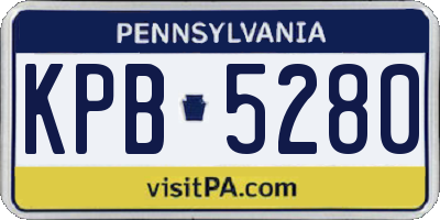 PA license plate KPB5280