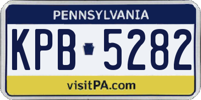 PA license plate KPB5282
