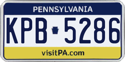 PA license plate KPB5286