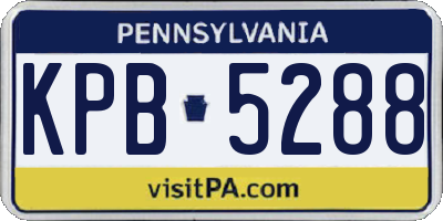 PA license plate KPB5288