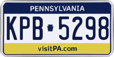PA license plate KPB5298