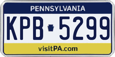 PA license plate KPB5299