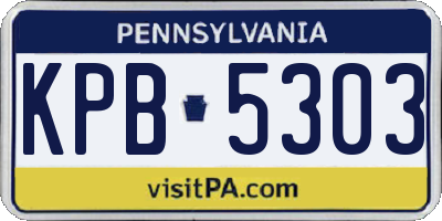 PA license plate KPB5303