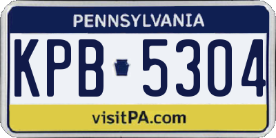 PA license plate KPB5304