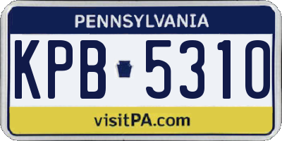PA license plate KPB5310