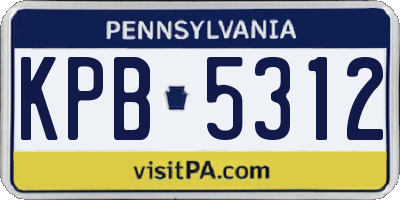 PA license plate KPB5312