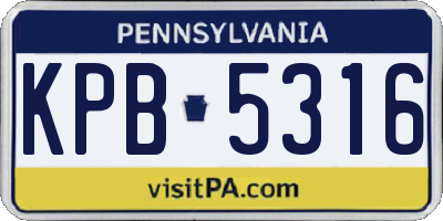 PA license plate KPB5316