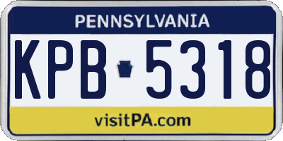 PA license plate KPB5318