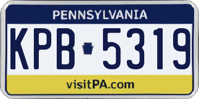 PA license plate KPB5319