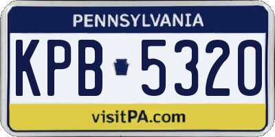PA license plate KPB5320
