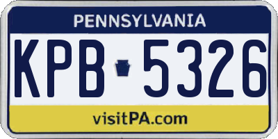 PA license plate KPB5326