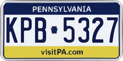 PA license plate KPB5327