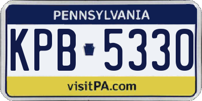 PA license plate KPB5330