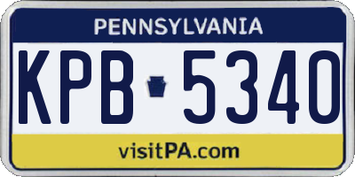 PA license plate KPB5340