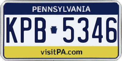 PA license plate KPB5346