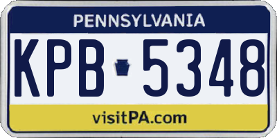 PA license plate KPB5348