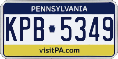 PA license plate KPB5349