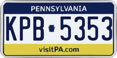 PA license plate KPB5353