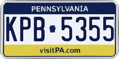 PA license plate KPB5355