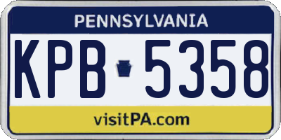 PA license plate KPB5358