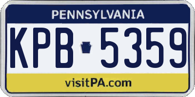 PA license plate KPB5359