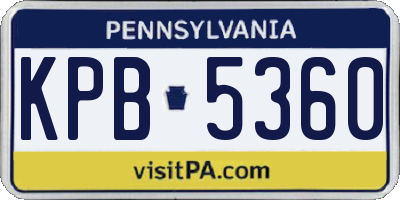 PA license plate KPB5360