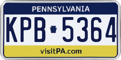 PA license plate KPB5364