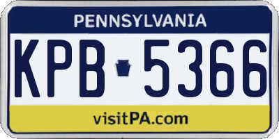 PA license plate KPB5366