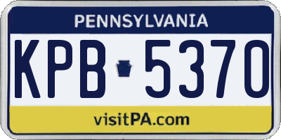 PA license plate KPB5370