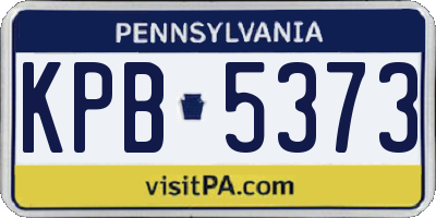 PA license plate KPB5373