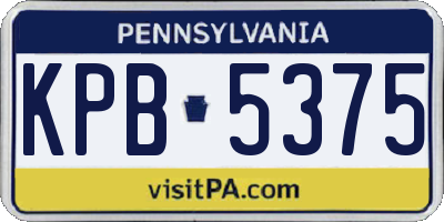 PA license plate KPB5375