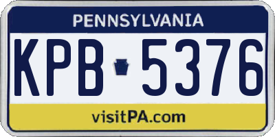 PA license plate KPB5376