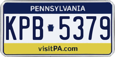 PA license plate KPB5379