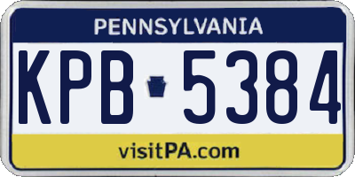 PA license plate KPB5384