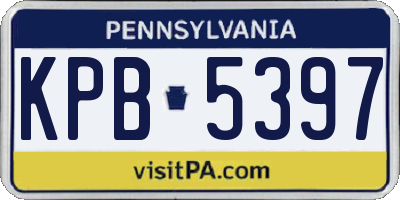 PA license plate KPB5397