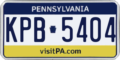 PA license plate KPB5404