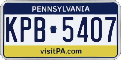 PA license plate KPB5407