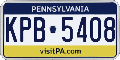PA license plate KPB5408