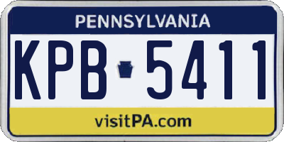 PA license plate KPB5411