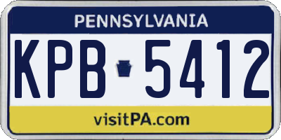 PA license plate KPB5412