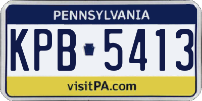 PA license plate KPB5413
